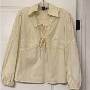 Sandra Angelozzi Cream Blouse Boho Chic